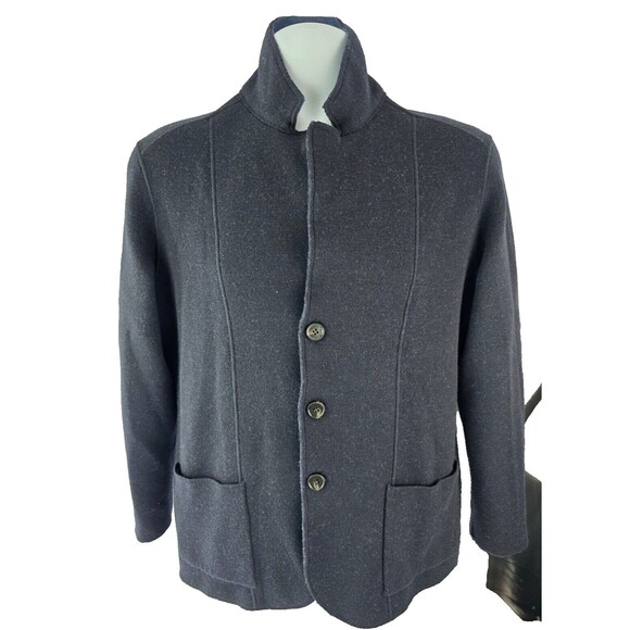 Maurizio Baldassari Brera Reversible Knit Wool Swacket Blazer Cardigan 52 M - Picture 3 of 16